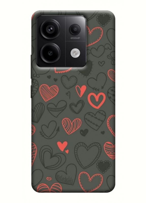 Чохол з принтом для Xiaomi Redmi Note 13 Pro 4G / для Ксяомі, сяомі, ксіомі редмі ноте 13 про Милі серця No Brand (338616191)