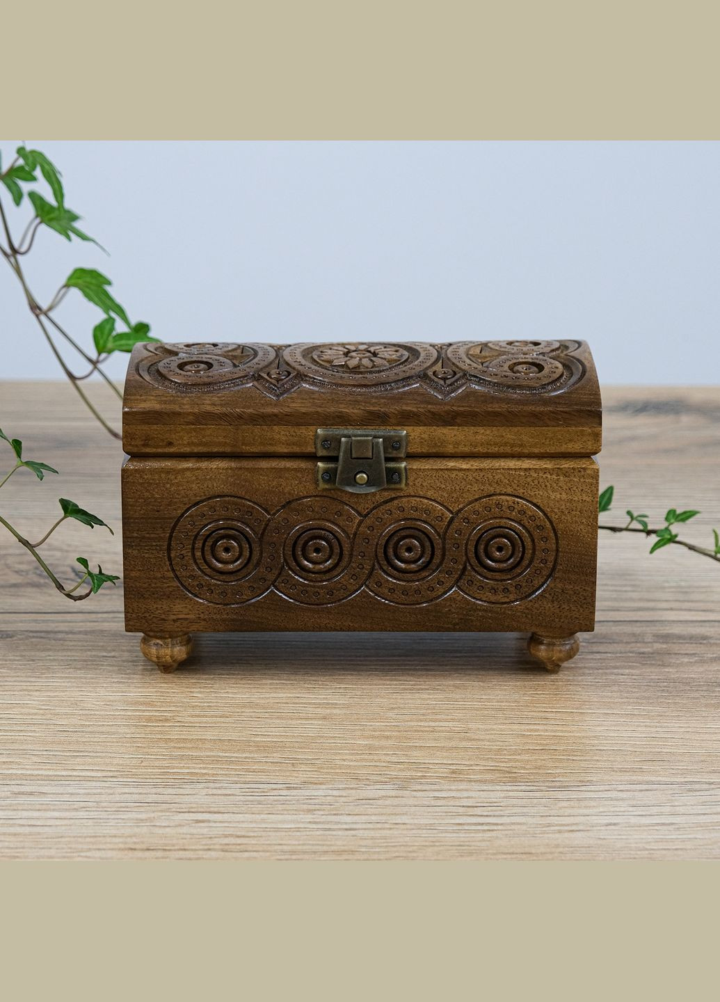 Шкатулка Деревянная резная с узором орех 8*16 см (СДС 040-2) Гранд Презент (341302634)