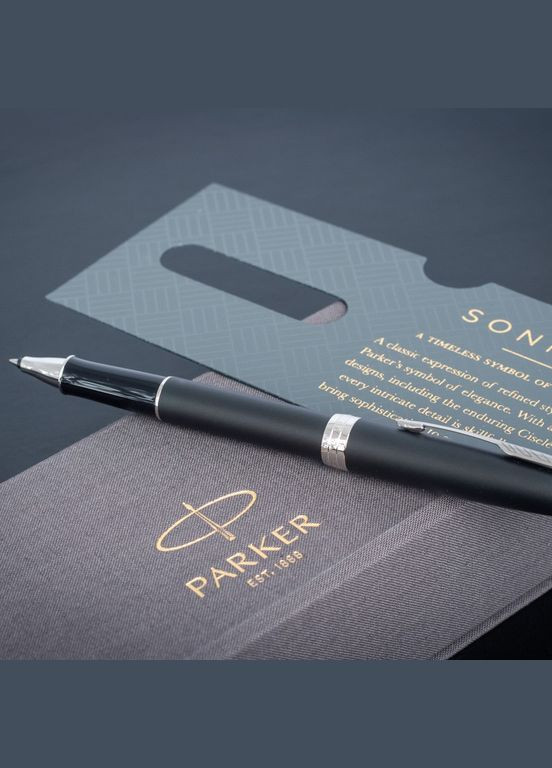 Ручка роллер SONNET 17 Matte Black Lacquer CT RB 84 922 Parker (316613916)