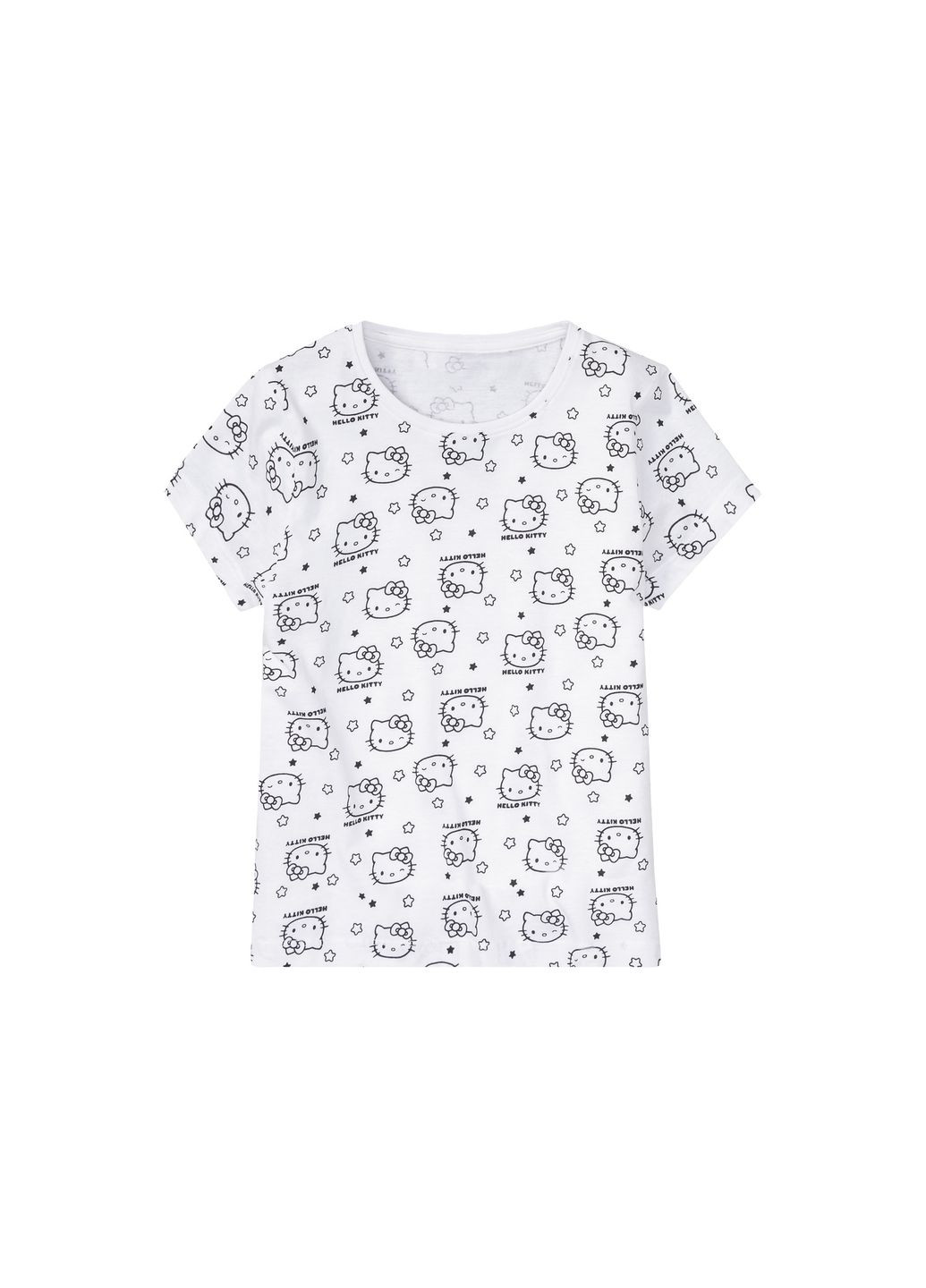Черно-белая пижама (футболка и шорты) для девочки hello kitty 406150 черный, белый Disney