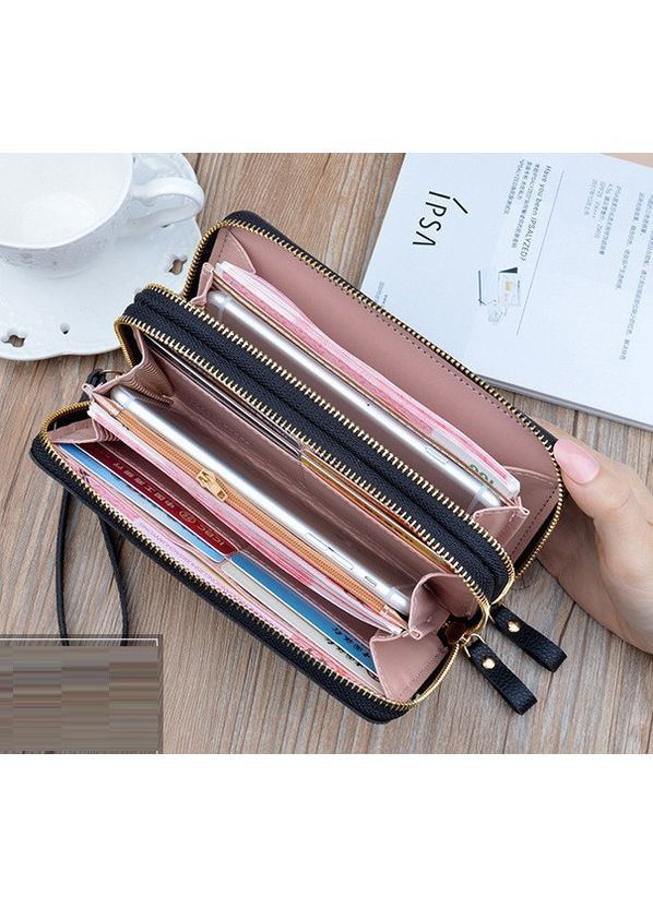 Жіночий клатч гаманець з ручкою на 2 відділи модний місткий рожевий екошкіра для дівчат і жінок ProDobro (363260228)