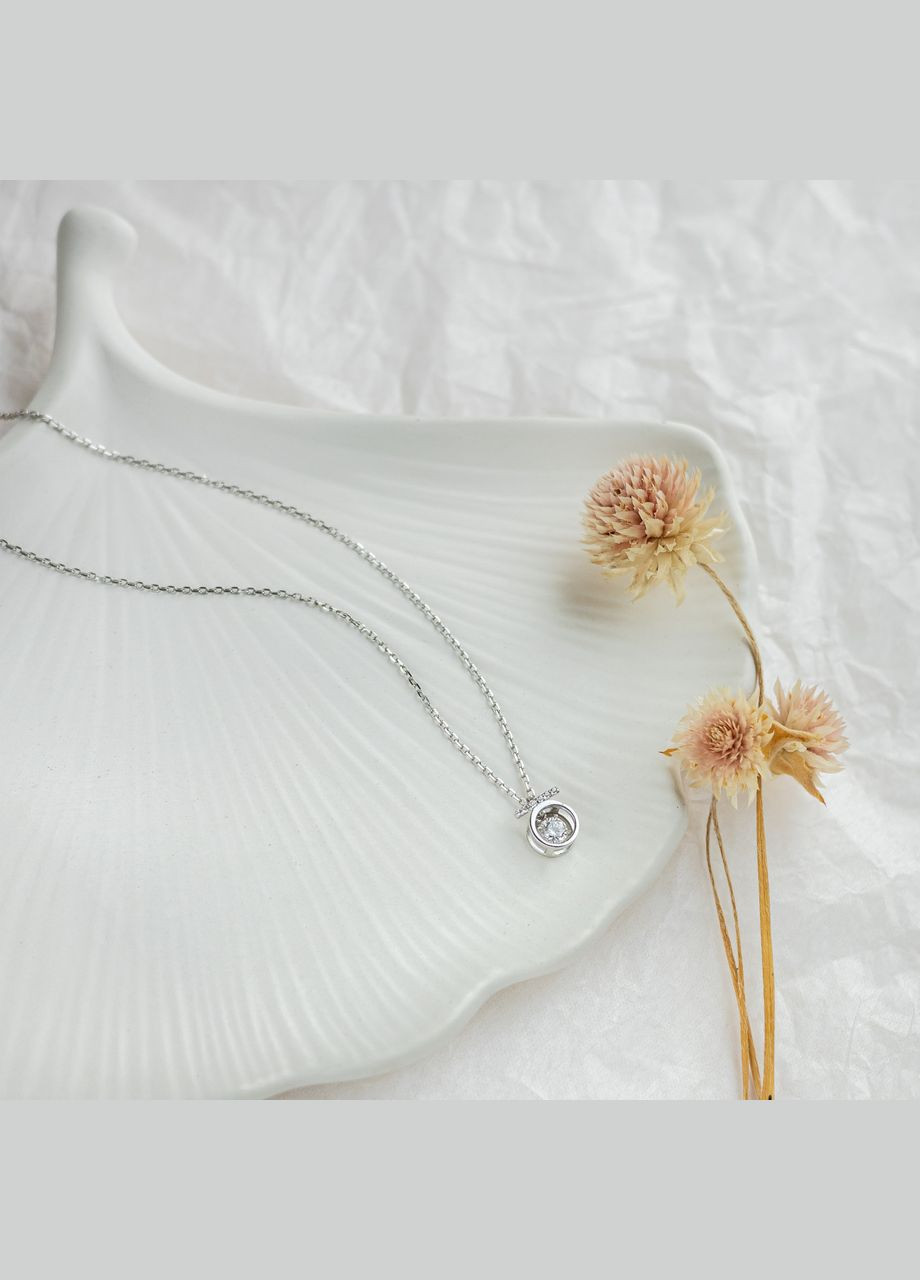 Срібне кольє мінімалістичне яскраве Сонечко з ланцюжком No Brand (354721334)