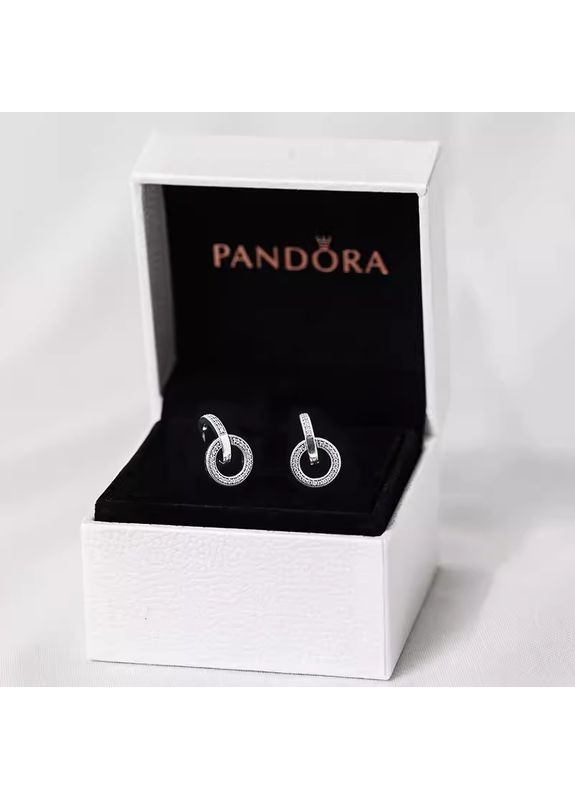 Серебряные серьги Пандора шарики Светящиеся двойные серьги 299052C01 Kabluchka (355346660)