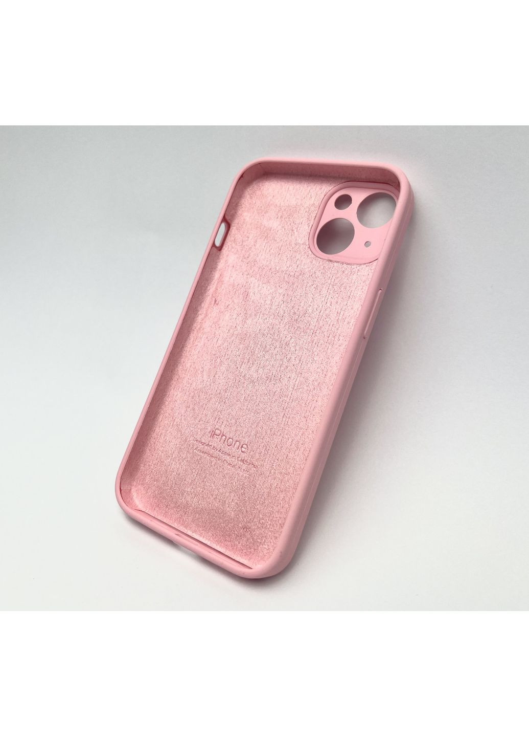 Чохол на 14 Silicone case full camera чохол з мікрофіброю силіконовий для айфон 14 Pink No Brand (369137010)
