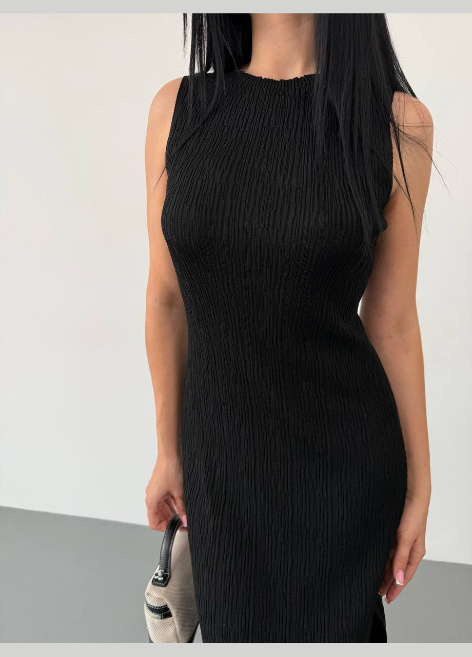 Черное праздничный, кэжуал, вечернее стильное базовое платье меди Vakko однотонное