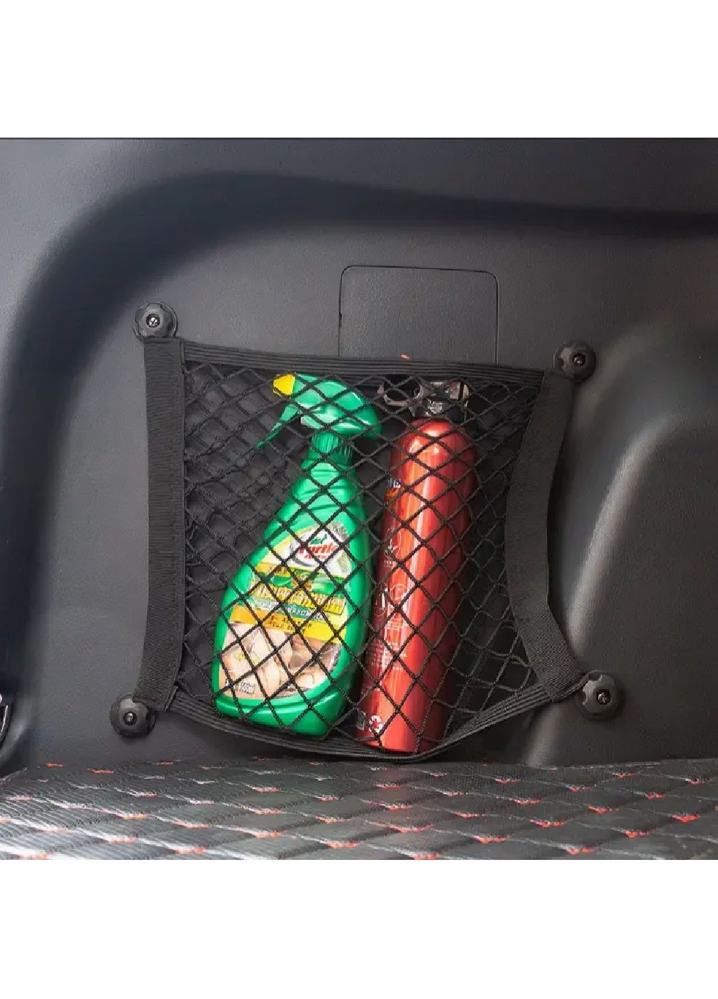 Сетка сумка органайзер аксессуар в багажник машины автомобиля с креплением петлями на 4 фиксатора 25х35 см (479297-Prob) Unbranded (316708089)