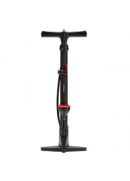 Велосипедный Ножной Насос с Гибким Шлангом и Индикатором Давления (752г 61см) Черный B'TWIN (335052698)
