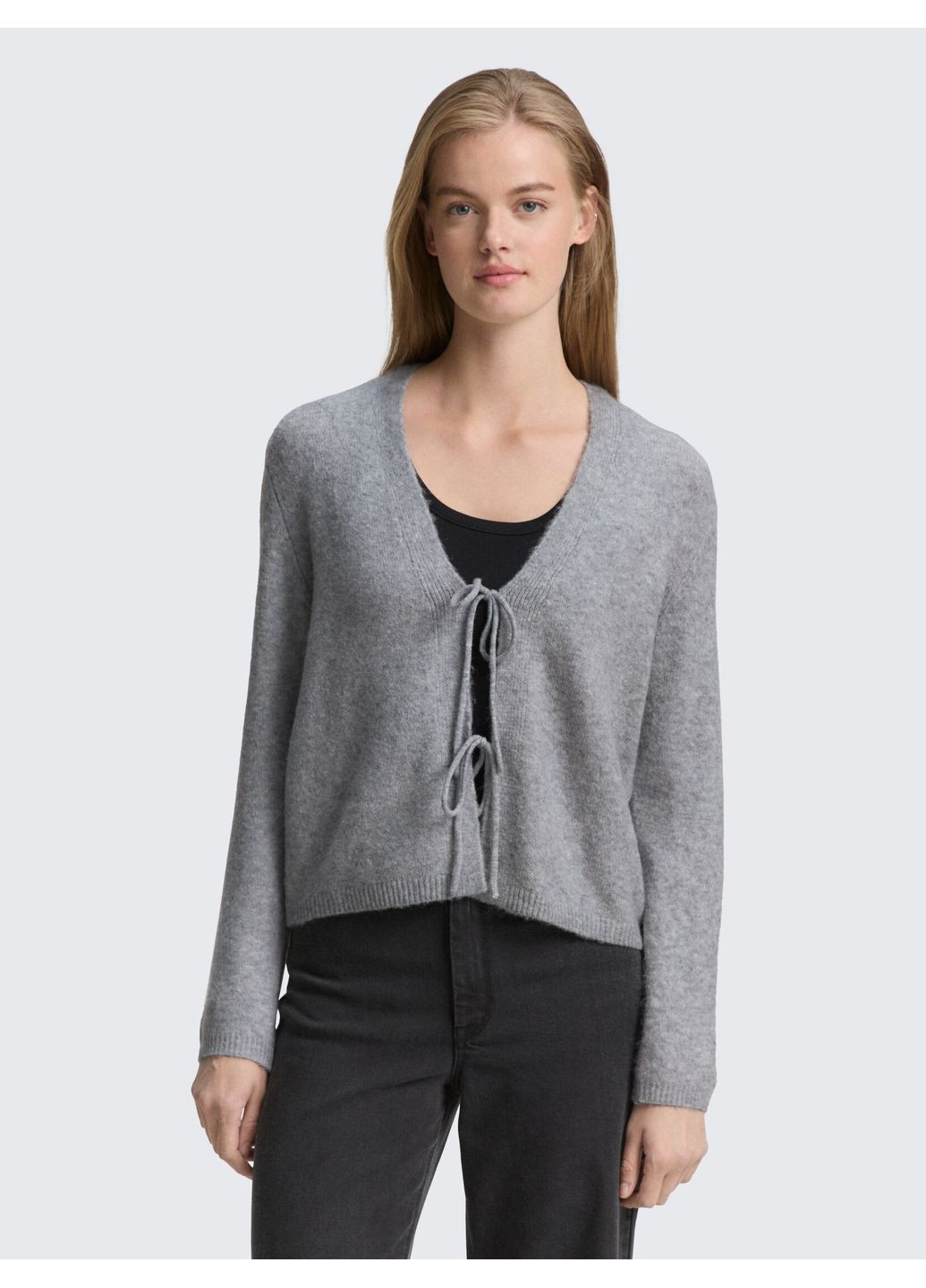 Серый демисезонный кардиган Tom Tailor