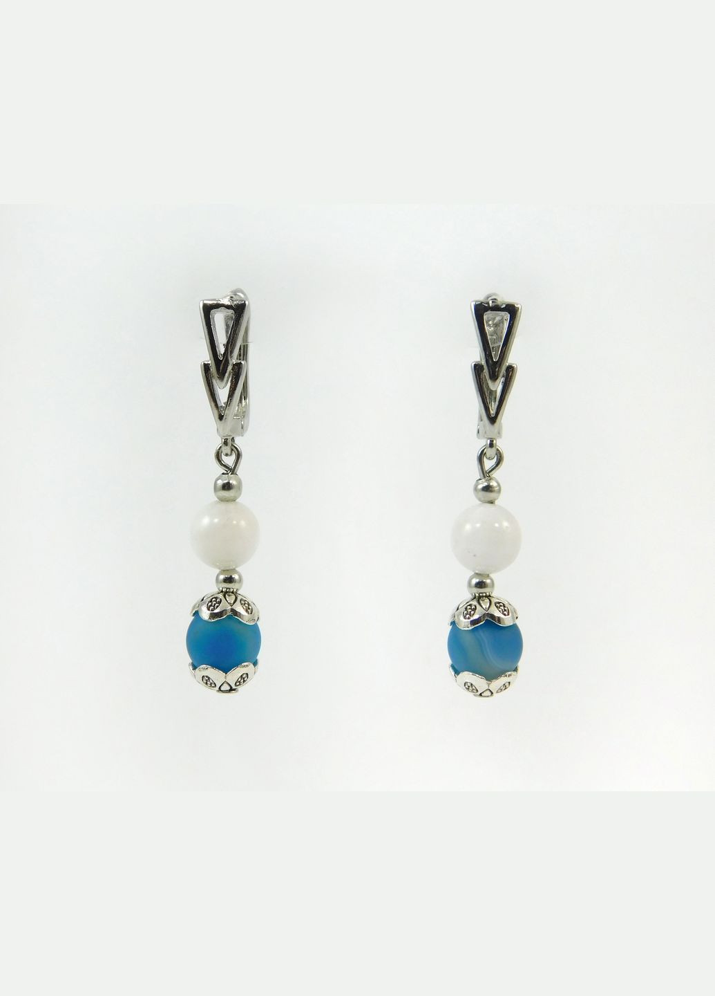 Сережки "Блакитна зірка" Агат, Адуляр Fursa fashion (315591741)