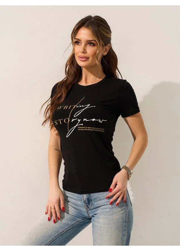 Голубая футболка в стиле скимс с надписями No Brand - (402233739)