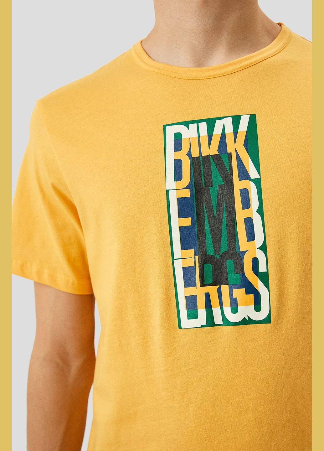 Желтая желтая хлопковая футболка с логотипом Dirk Bikkembergs