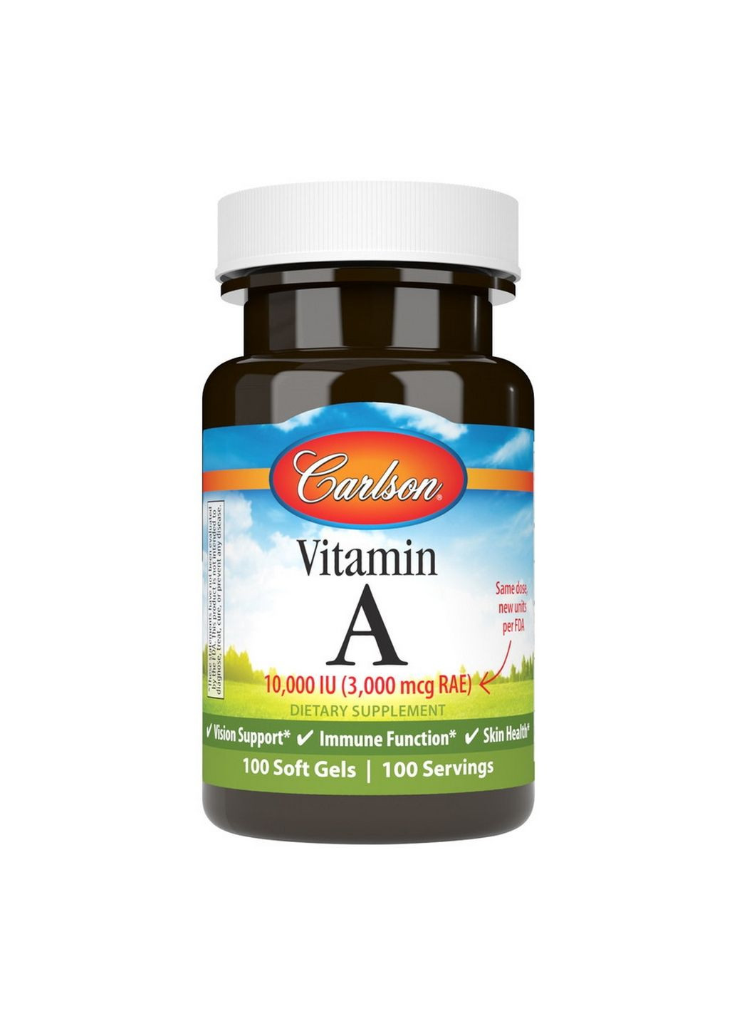 Вітаміни та мінерали Vitamin A 10000 IU, 100 капсул Carlson Labs (293342273)