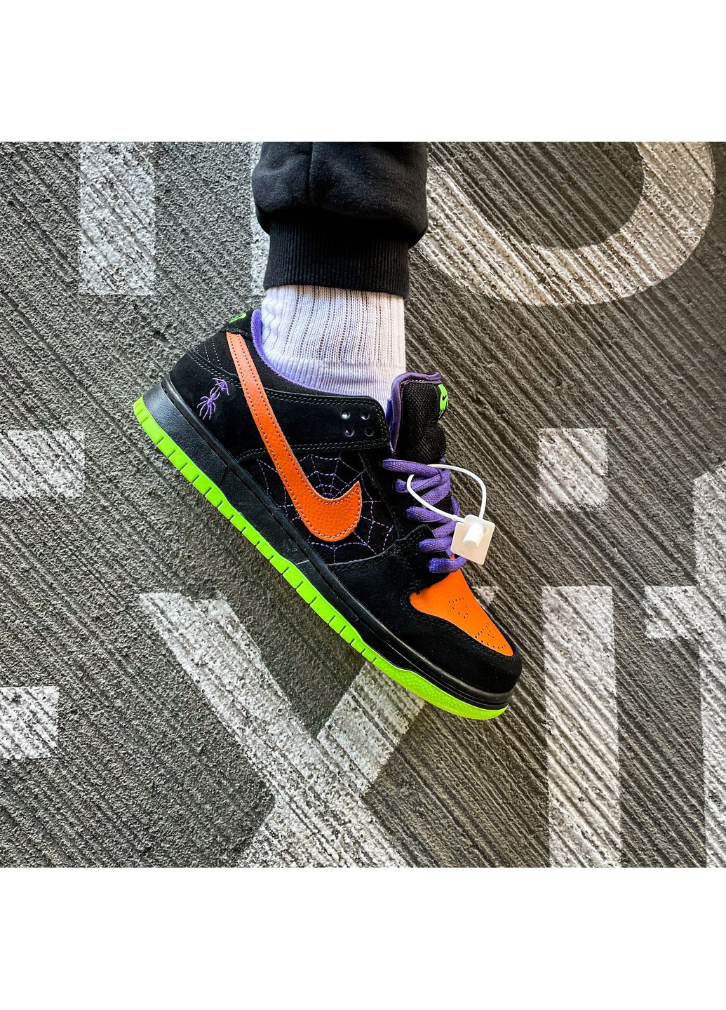 Черные всесезонные кроссовки мужские и женские nike sb dunk low night of mischief halloween black orange | найк сб данк низкие черные оранжевые No Brand