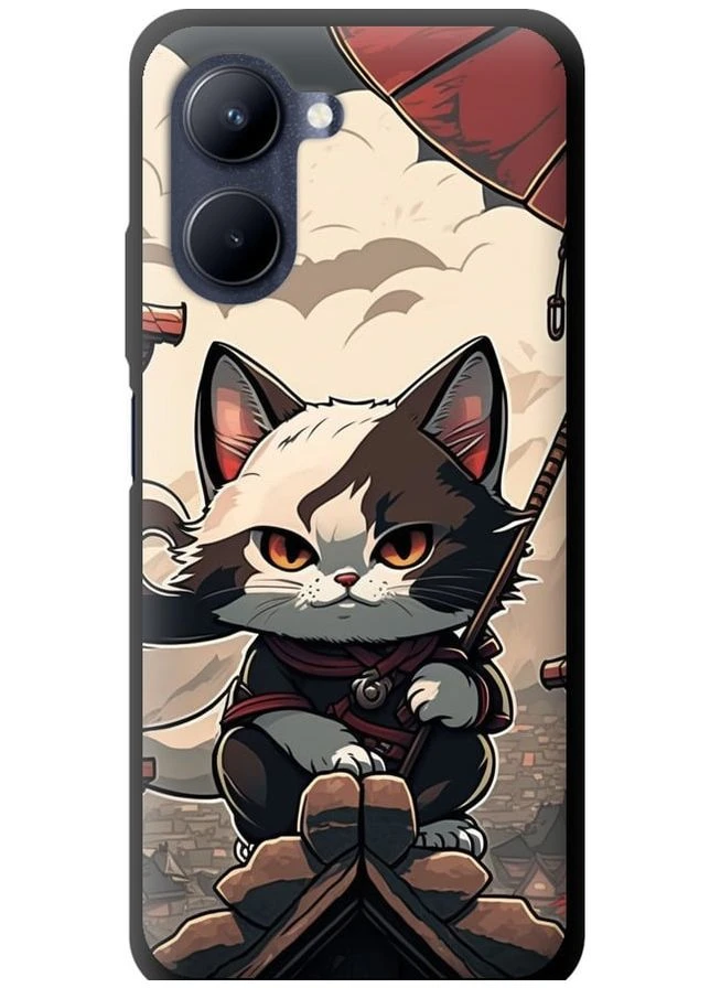 TPU чорний чохол 'Японія - кіт на даху' для Endorphone Realme C33 (278237857)