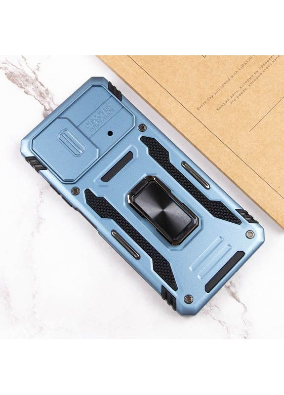 Ударостійкий чохол Camshield Army Ring з кільцем для Xiaomi Poco F5 / Note 12 Turbo Блакитний Epik (372499560)