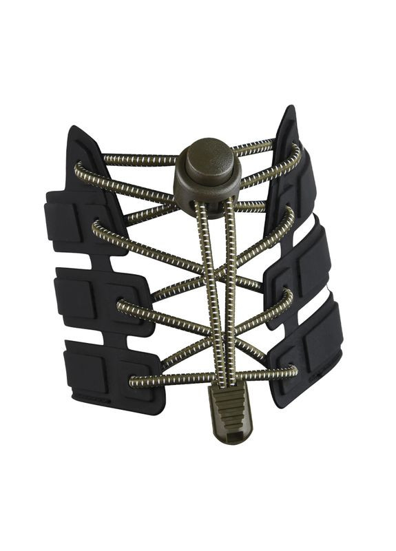 Світловідбиваючі Нерозв'язувальні шнурки для взуття із затяжкою, 100см, колір чорно-білий, (589510) Clefers (305844307)