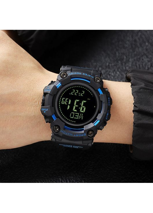 Спортивные часы 2037BU Blue электронные для мужчин водонепроницаемые с подсветкой для тренировок ProDobro (367267138)