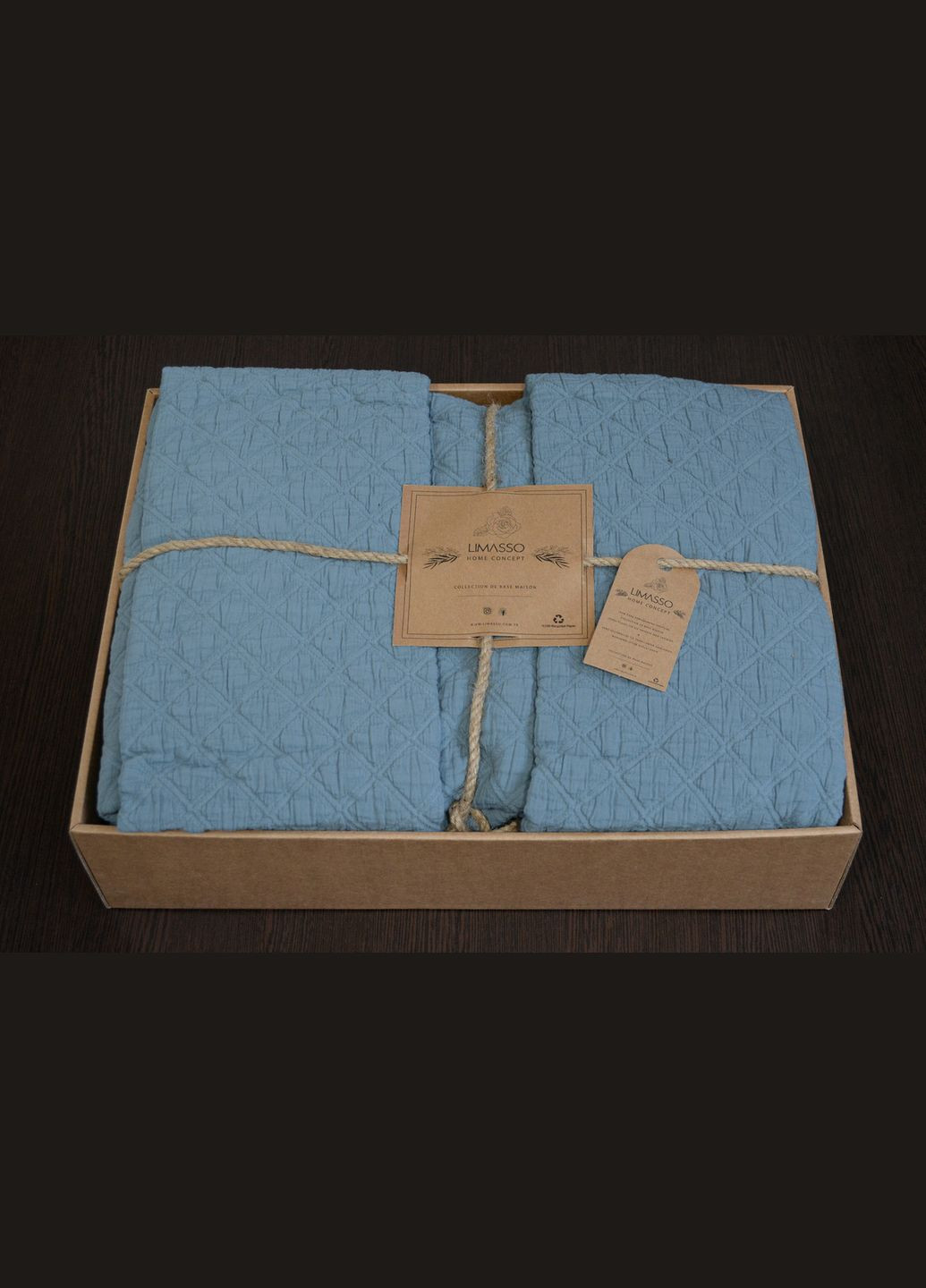 Покрывало с наволочками 240х260 см. Cambridge Бирюзовый Limasso (331761169)