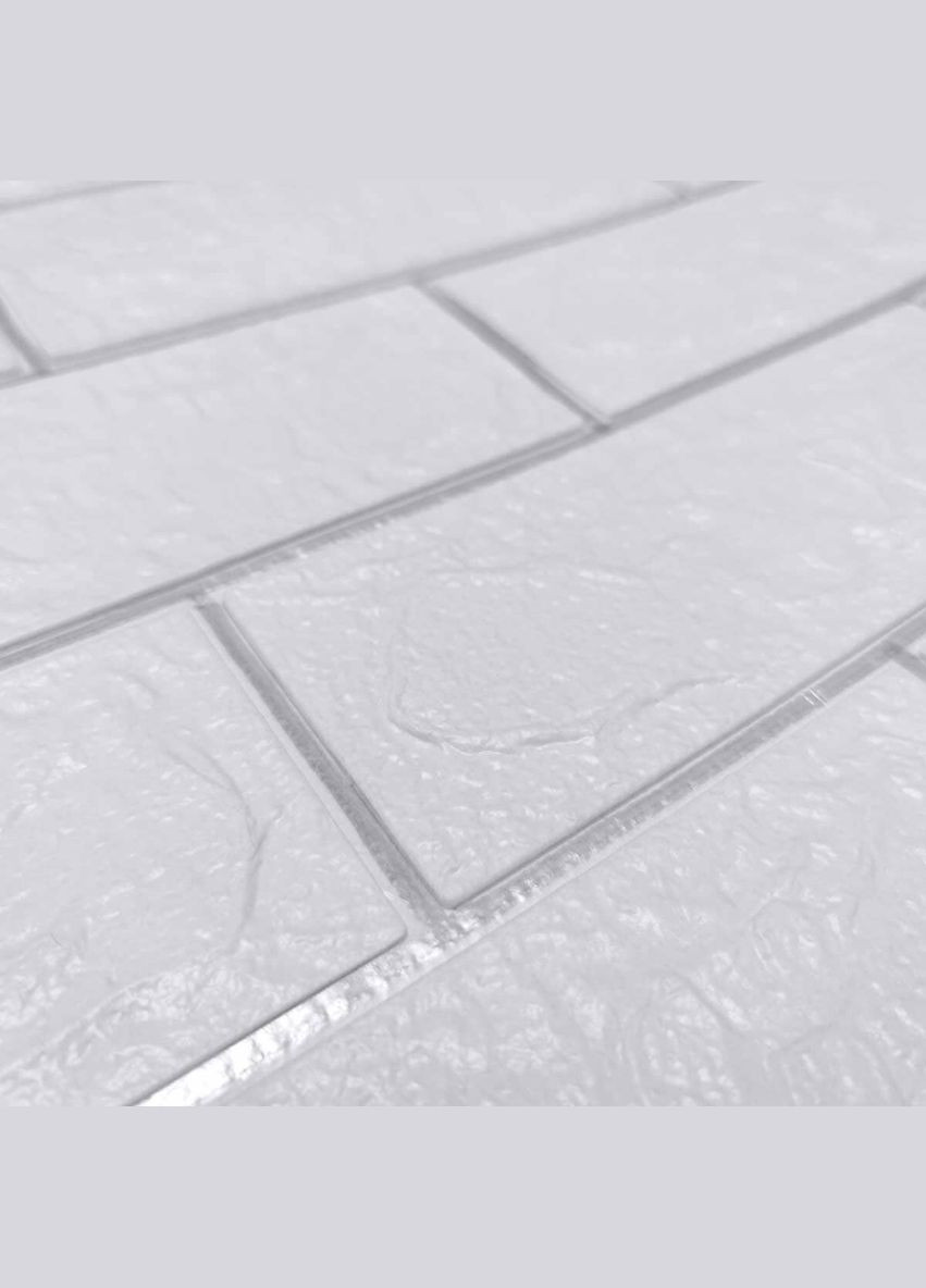 Самоклеющаяся 3D панель кирпич белый полоска серебро 700х770х3мм (1003) SW-00000752 Sticker Wall (278314395)