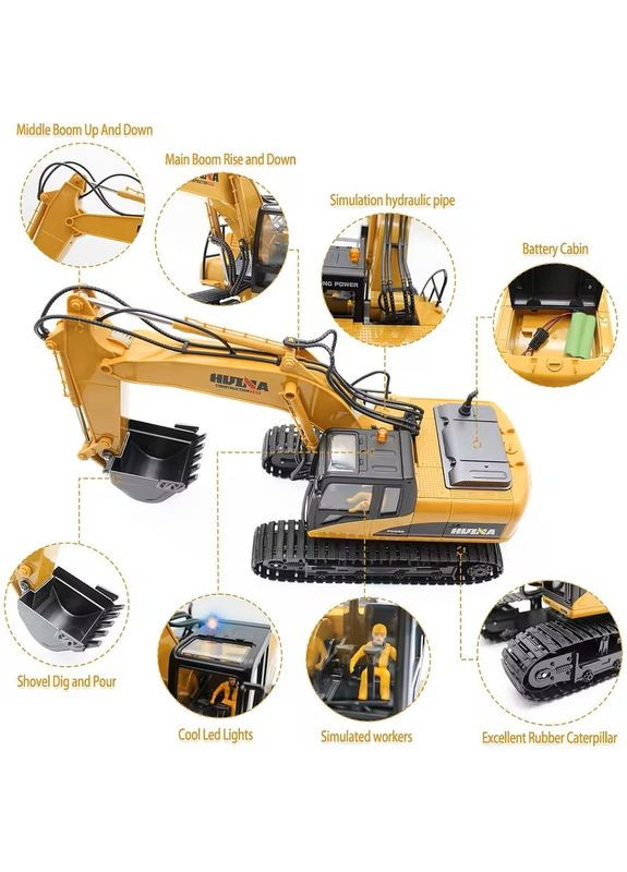 Екскаватор на радіокеруванні HL1535 1:14 15 функцій (HL1535) HULNA (370803055)