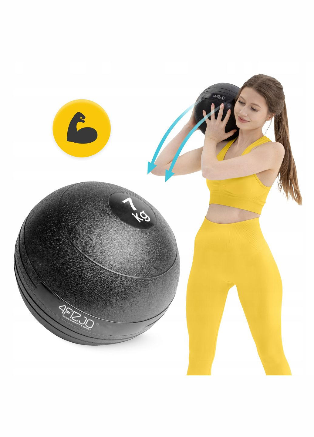 Слембол (медицинский мяч) для кроссфита Slam Ball 7 кг Black () 4FIZJO P-5907739315434 (345710526)