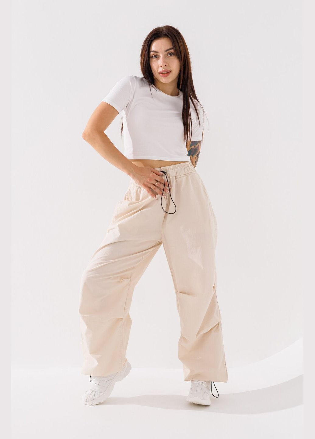 Штаны прямые однотонные женские 2900 Светло-бежевый (2000990665546D) shop (2000990665546) Zeo Basic Прямі (315987732)