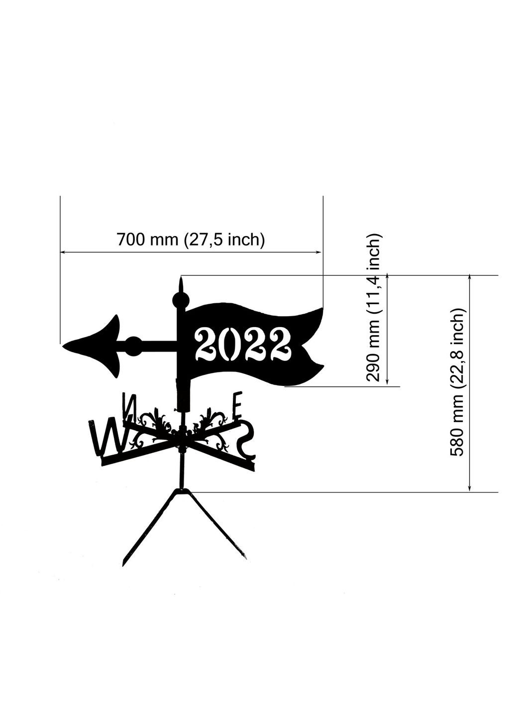 Флюгер на дом Флаг №2, флюгер на крышу из металла 2 мм. No Brand (368896565)