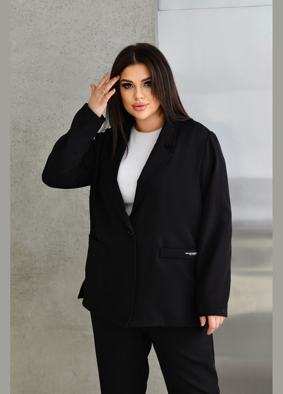 Жіночий костюм брюки та піджак колір чорний р.56/58 452854 New Trend (285710872)