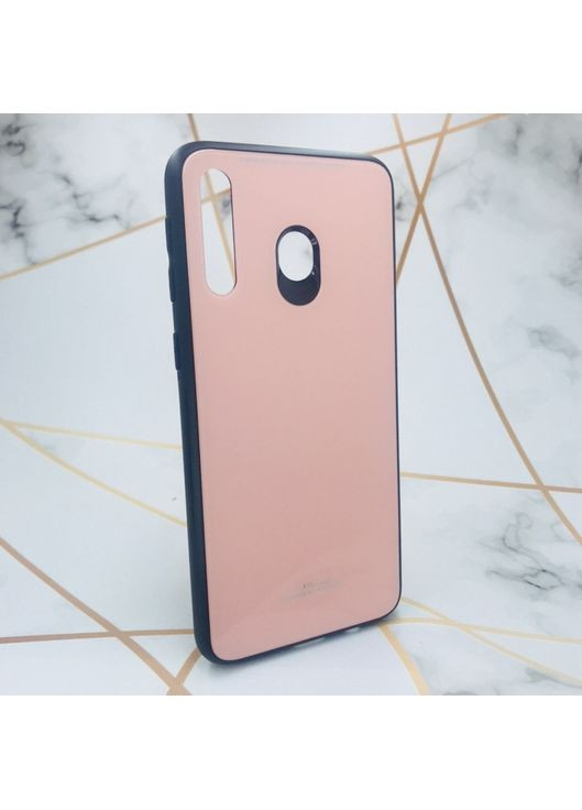 Силіконовий чохол case зі скляною задньою панеллю для Samsung Galaxy M30 Рожевий Glass (359489724)