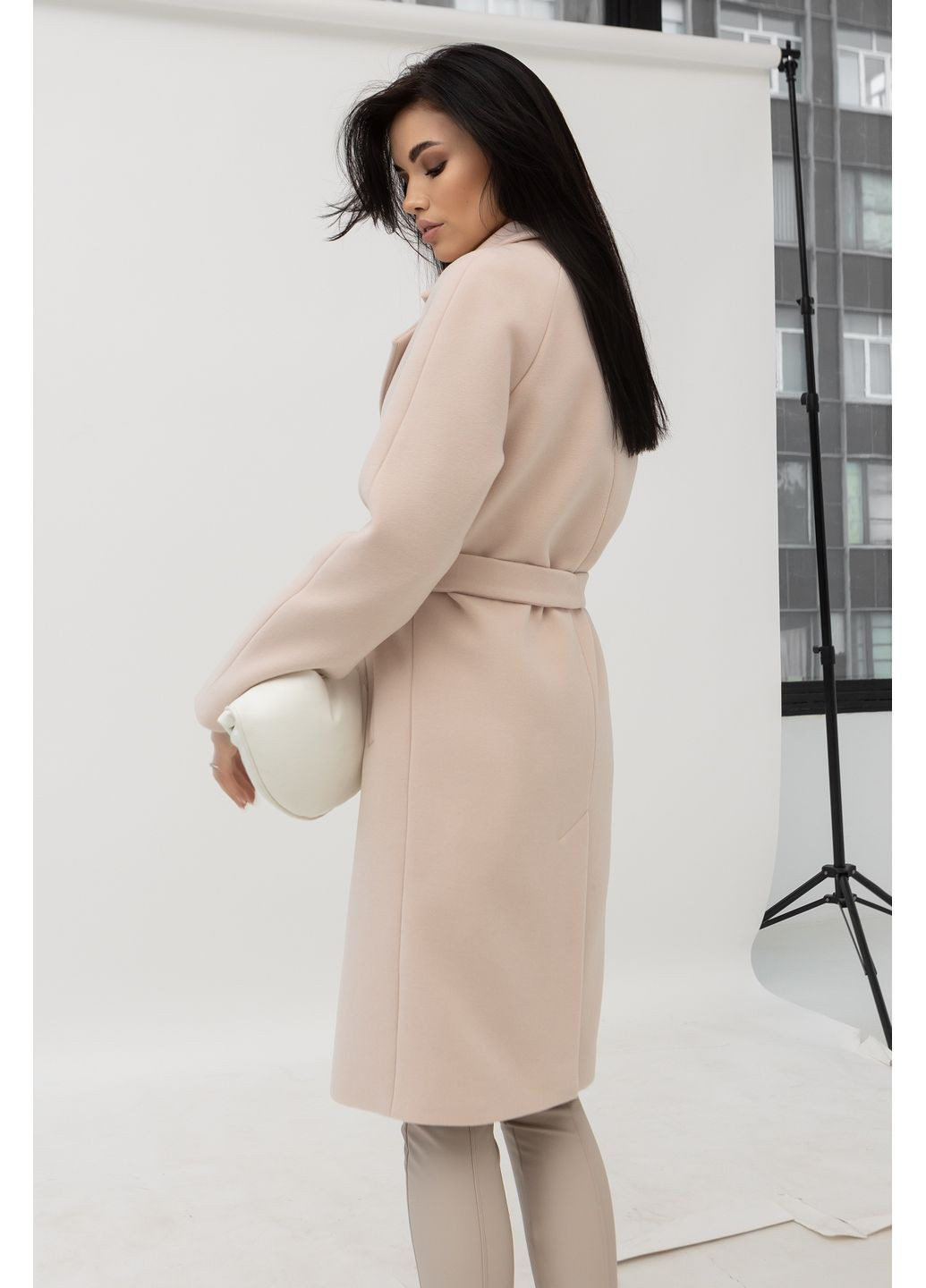 Молочне Пальто зимове C69 однобортне CHICLY