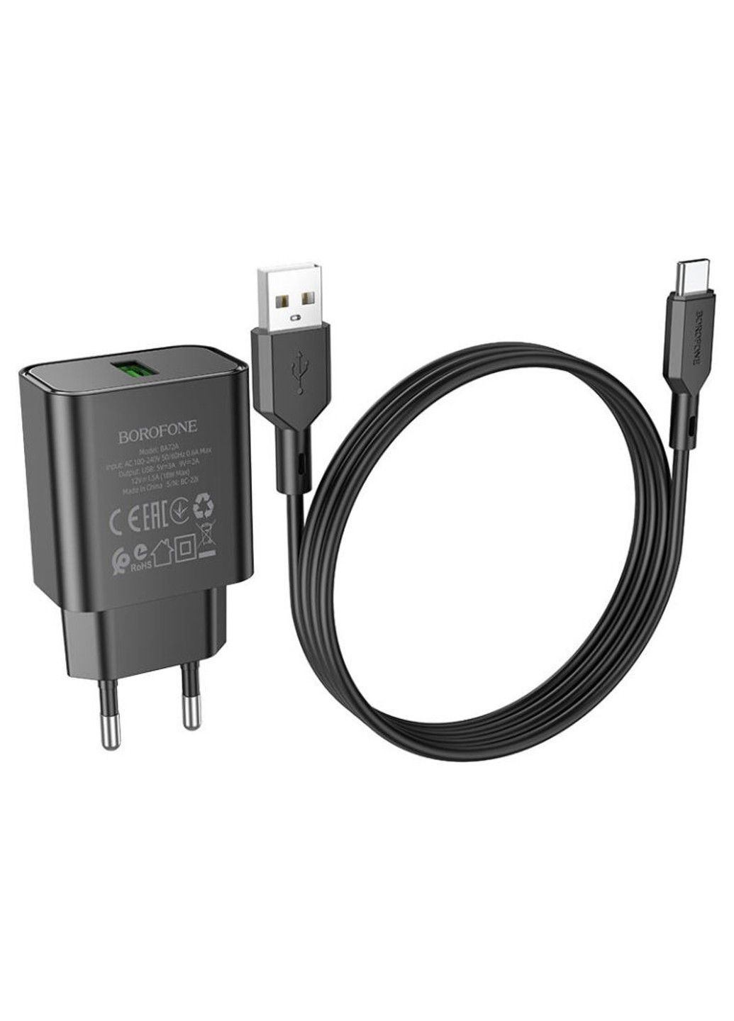МЗП BA72A Spring QC3.0 USB to Type-C Borofone (294722840)