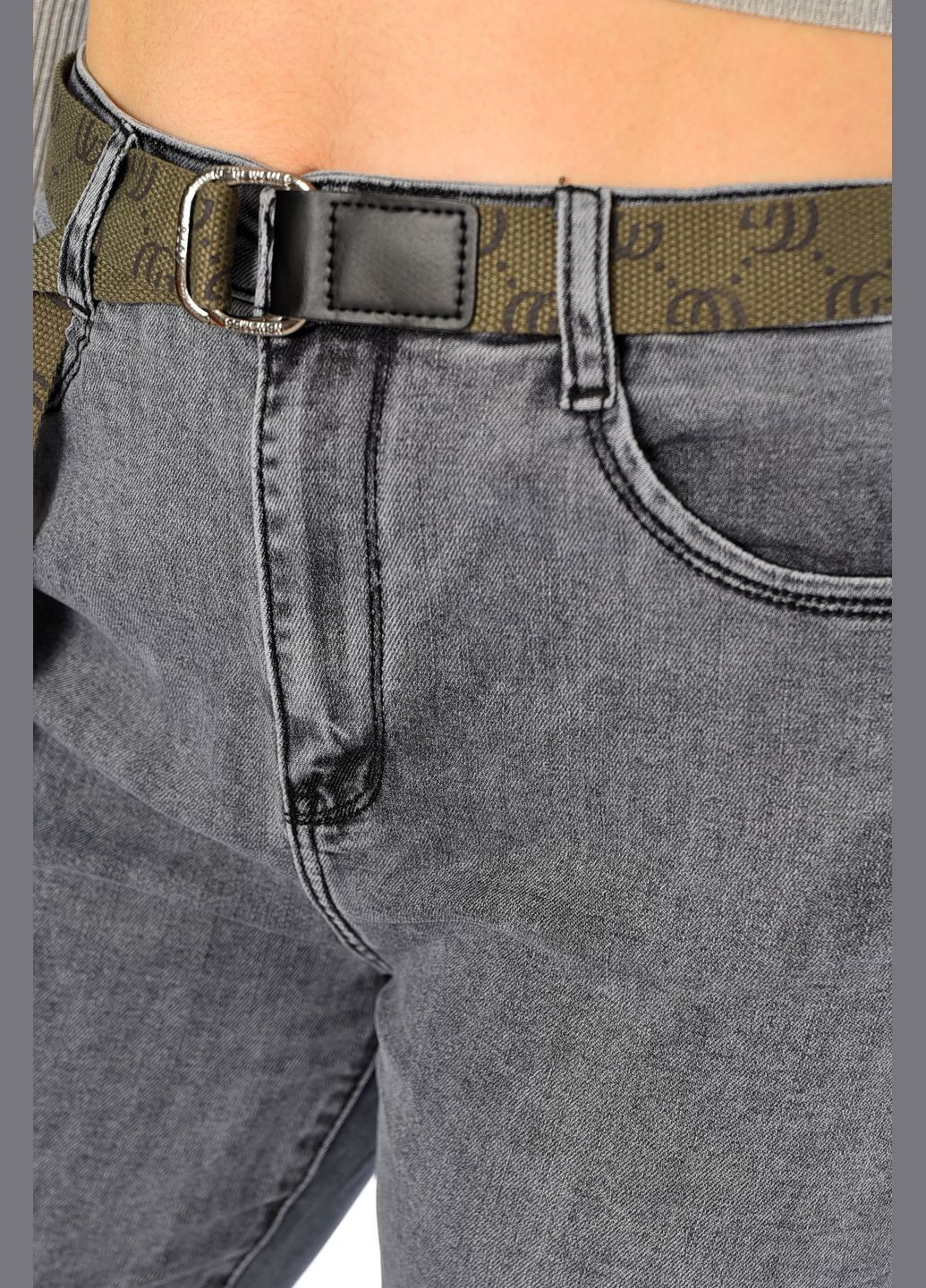 Джинсы женские прямые серого цвета Let's Shop - (315717064)