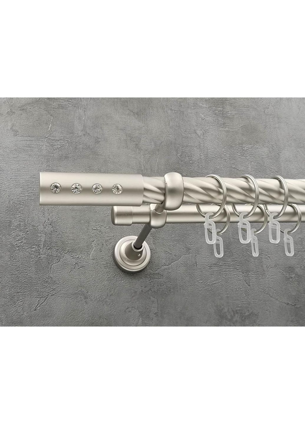 Карниз Алюр витая штанга двойной открытый 25/19 мм 400 см Сатин Quadrum (352782813)