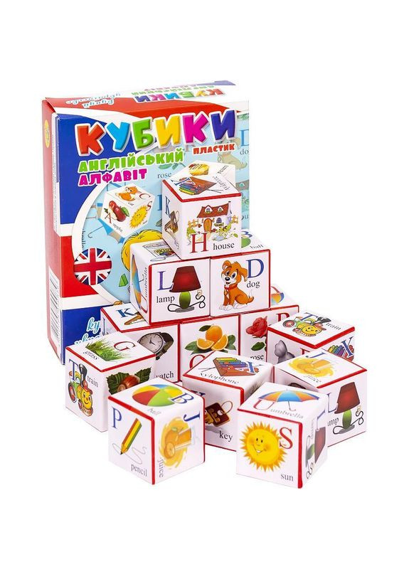 Кубики англійські "Азбука" Пластик в коробочці Color-it (322499542)