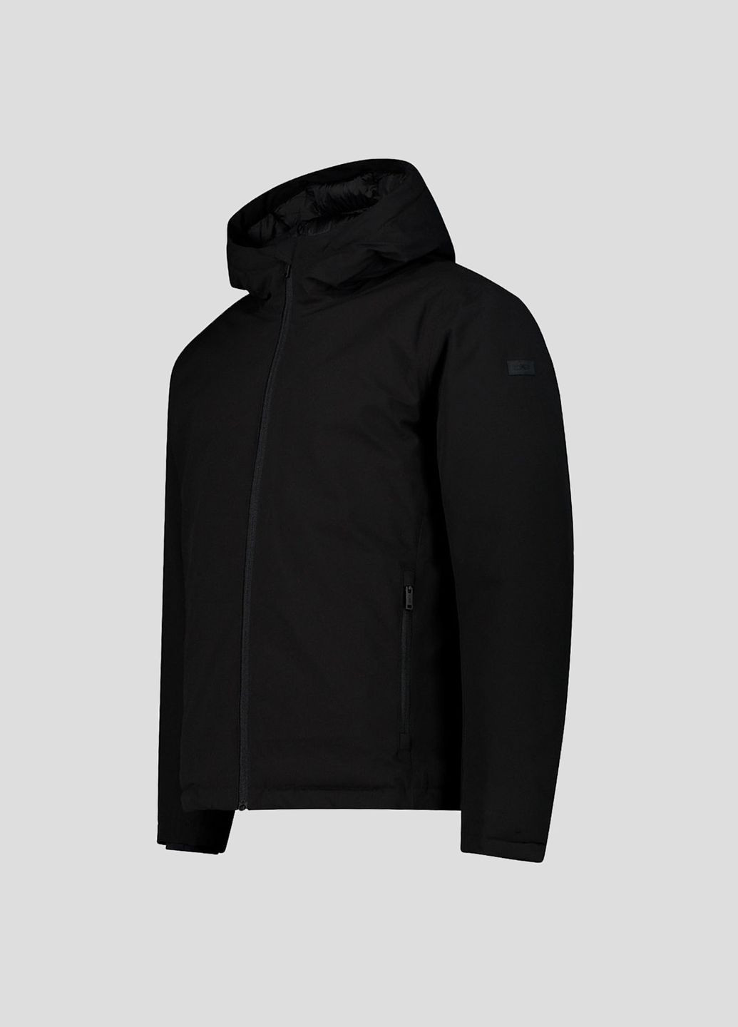 Черная зимняя мужская черная куртка на синтепоне man jacket fix hood CMP
