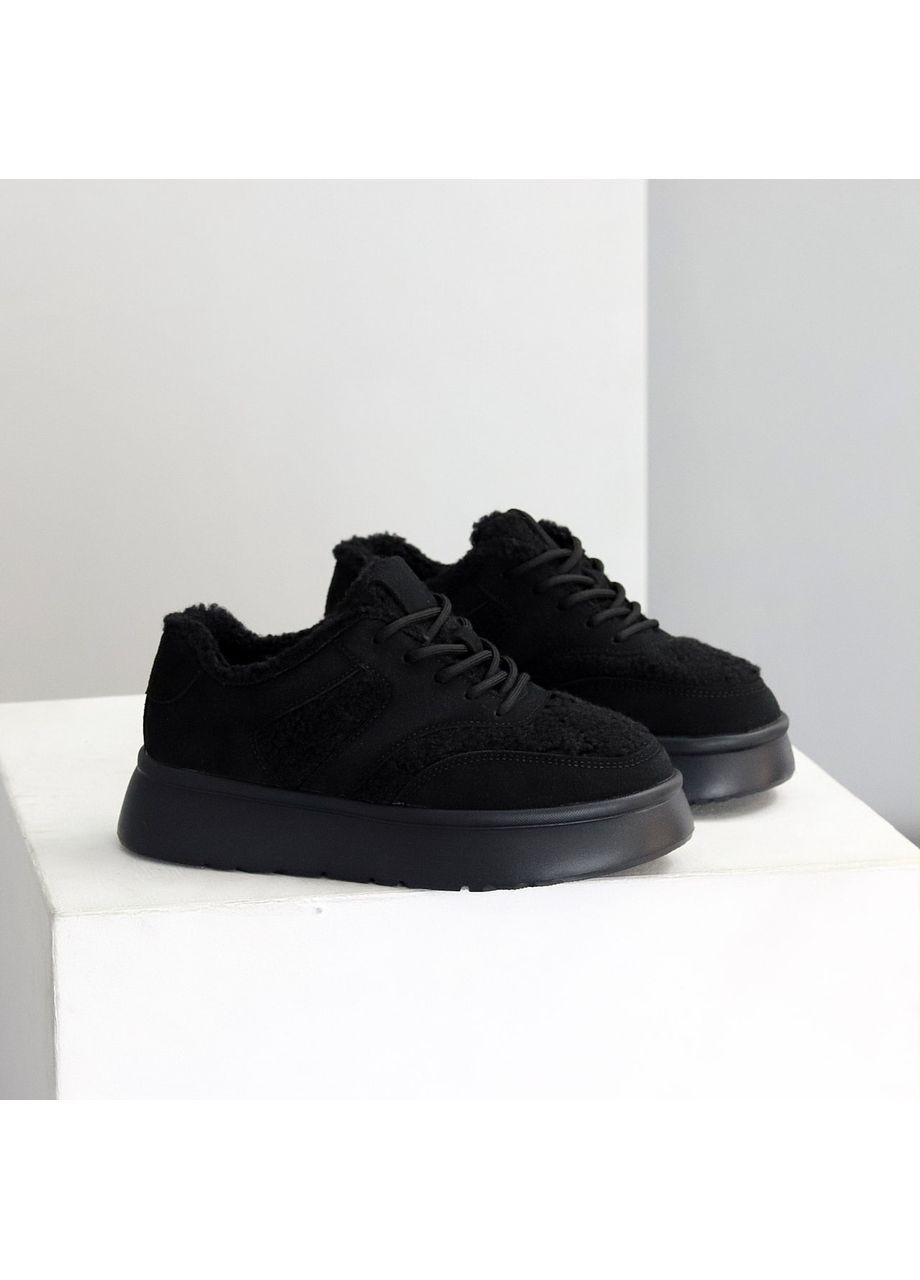 Зимние кроссовки No Brand чёрные зима (370589459)