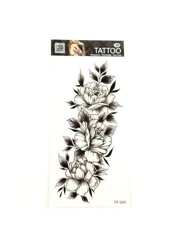 Временная татуировка "Цветы" FF-089 размер 19 х 9 см No Brand (330601009)