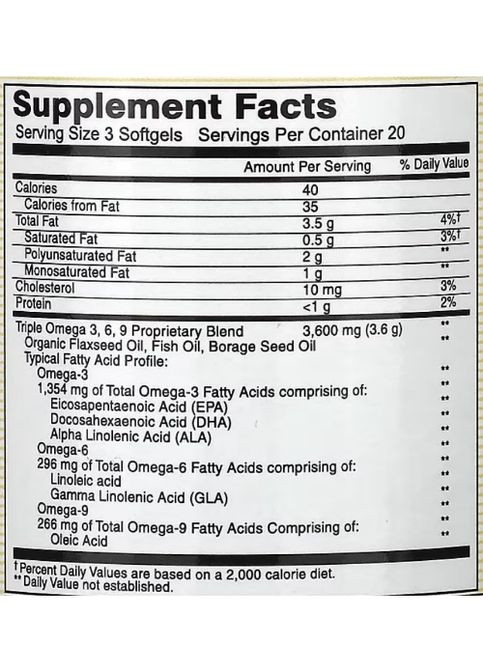 Omega 3-6-9 1200 mg Fish, Flax & Borage Oils 60 Caps Mason Natural (291848643)