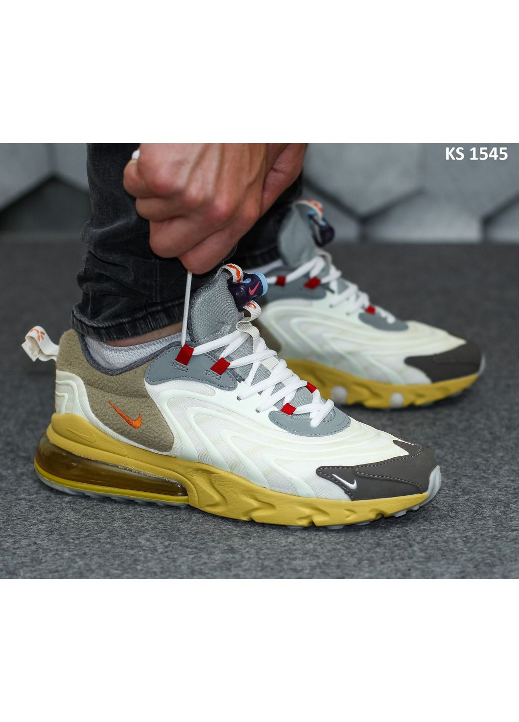 КРОСІВКИ ЖІНОЧІ NIKE TRAVIS SCOTT X AIR MAX 270 REACT YELLOW НАЙК ТРЕВІС СКОТ No Brand комбіновані демісезони (368885119)
