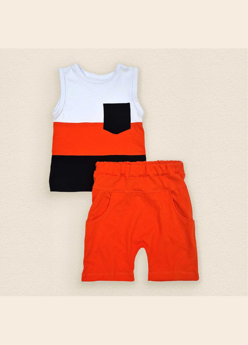 Комбинированный летний комплект dexter`s кулир для детей stripes белый;черный;оранжевый dexter's