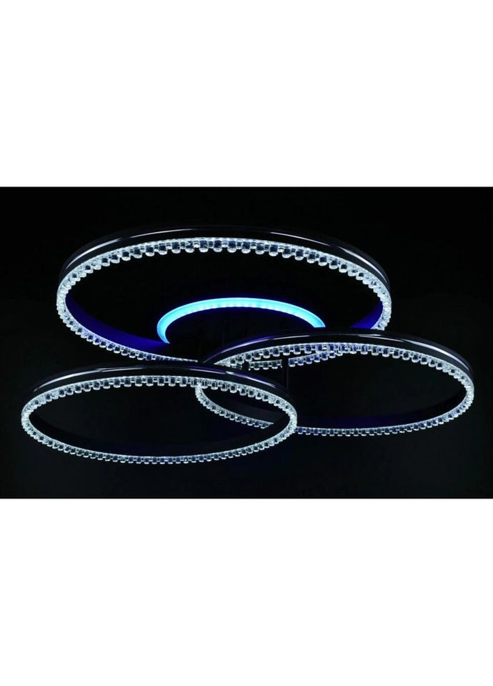 Люстра светодиодная потолочная LED светильник для квартиры на потолок лэд с пультом 26539 Черный 17х81х81 см. Sunnysky (324396736)