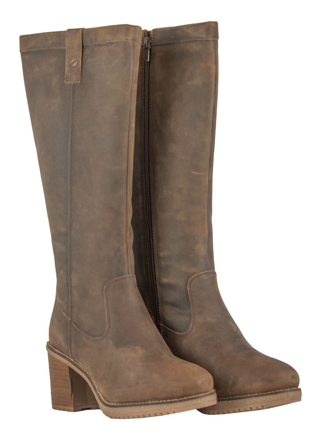 Осенние кожаные коричневые сапоги на каблуке Paul Vesterbro