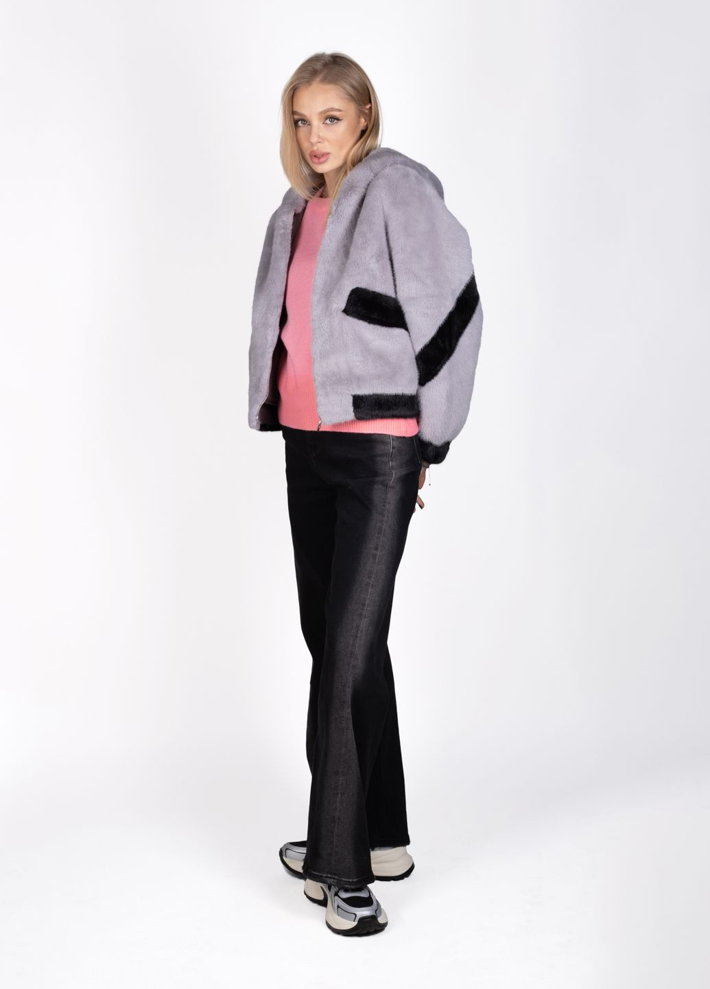 Серая зимняя шуба женская 345006 Power