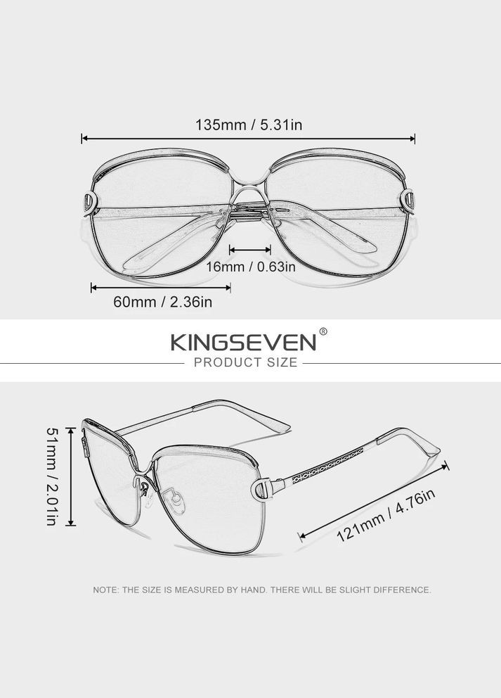 Жіночі пградієнтні поляризаційні сонцезахисні окуляри N7018 Gold Gradient Gray KINGSEVEN (344548135)