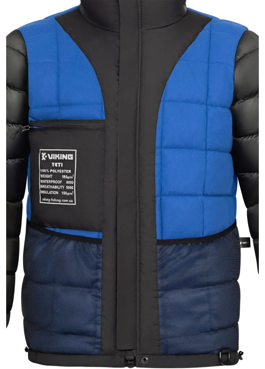 Комбинированная демисезонная куртка viking fishing yeti 150g 6k black/blue No Brand