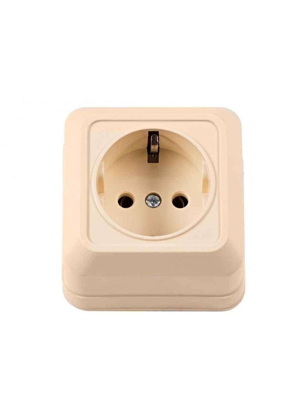 Розетка з заземленням 2304 (Крем) ТМ Luxel (305059217)