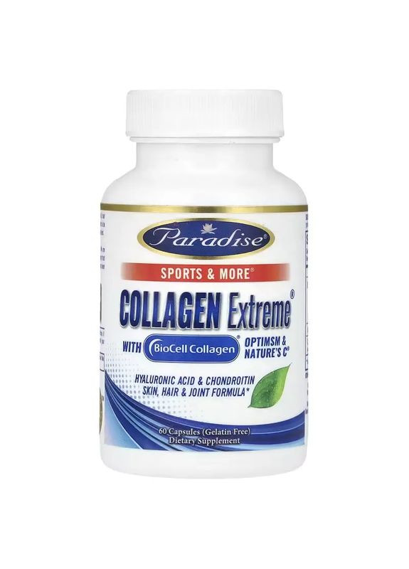Collagen Extreme з колагеном BioCell, OptiMSM і натруальним вітаміном C,, 60 капсул 2059 Paradise Herbs (366023537)
