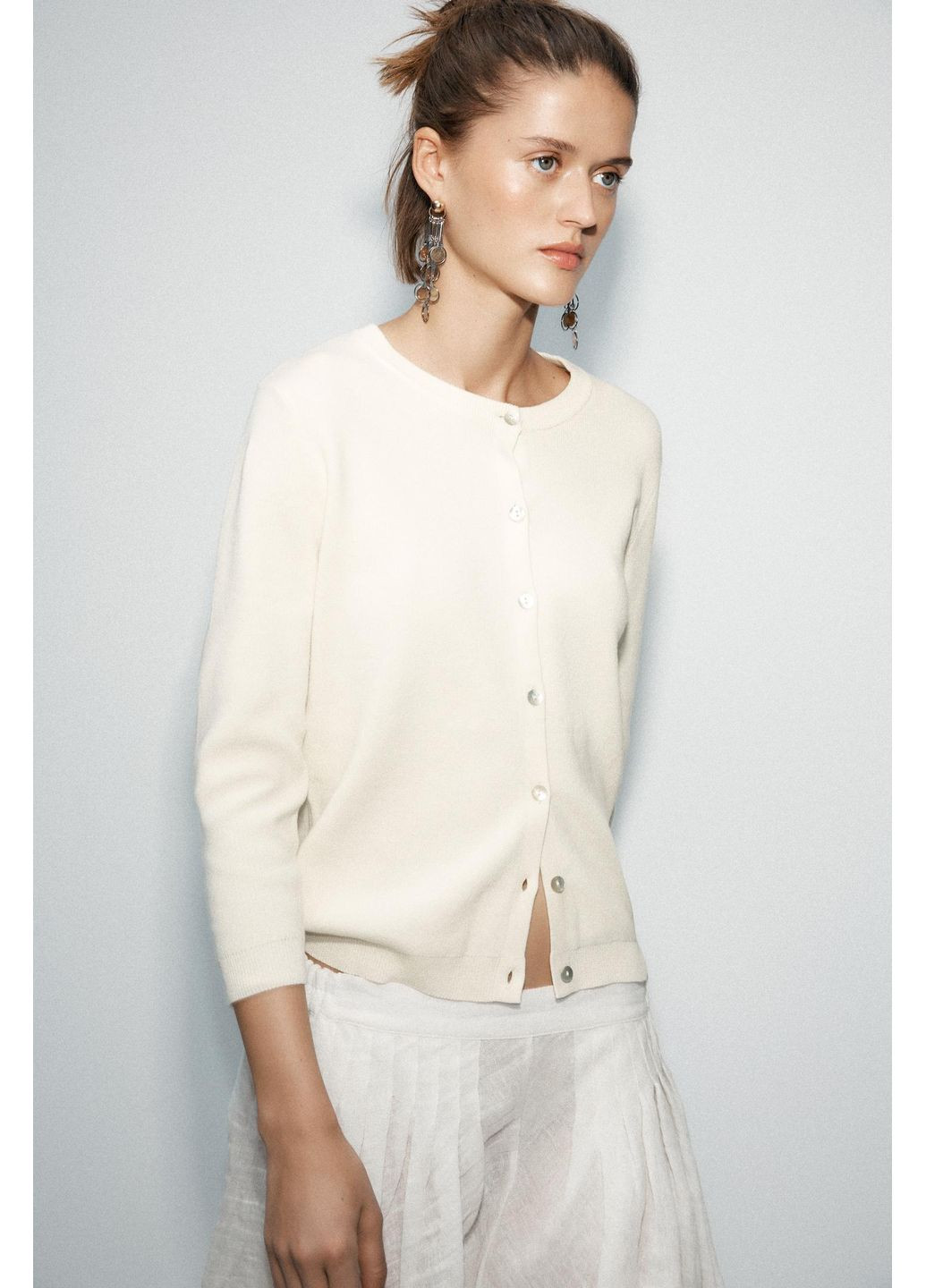 Однотонний трикотажний кардиган Zara (353700048)