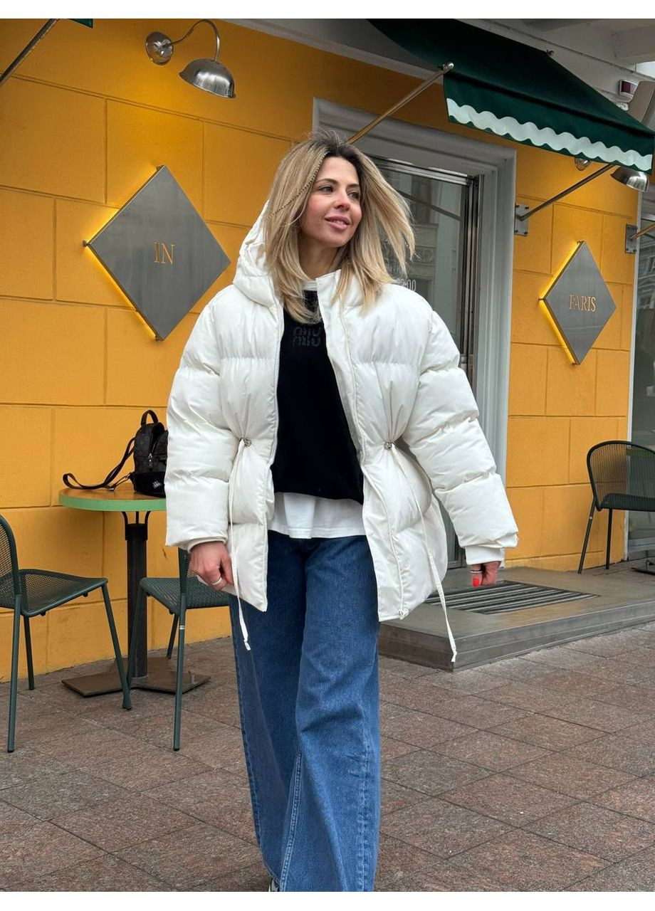 Молочна зимня жіноча тепла та стильна куртка для осені — заміри в описі куртка-пальто GD/GL Модний простір