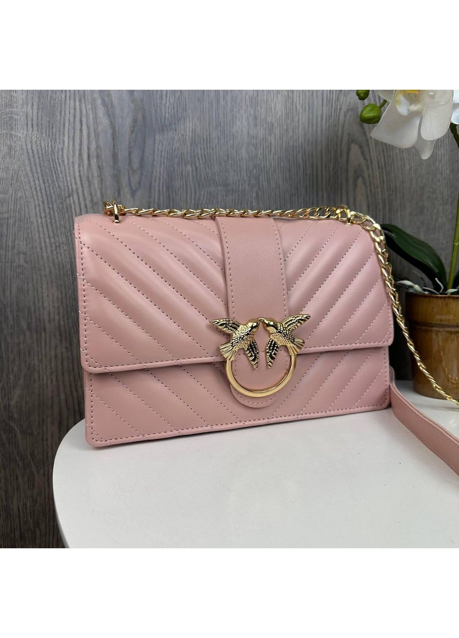 Жіноча сумочка клатч стьобана рожева екошкіряна ProDobro (366030373)